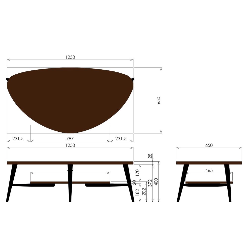 LEI リビングテーブル LLT32Fブナ(W1250×D650)